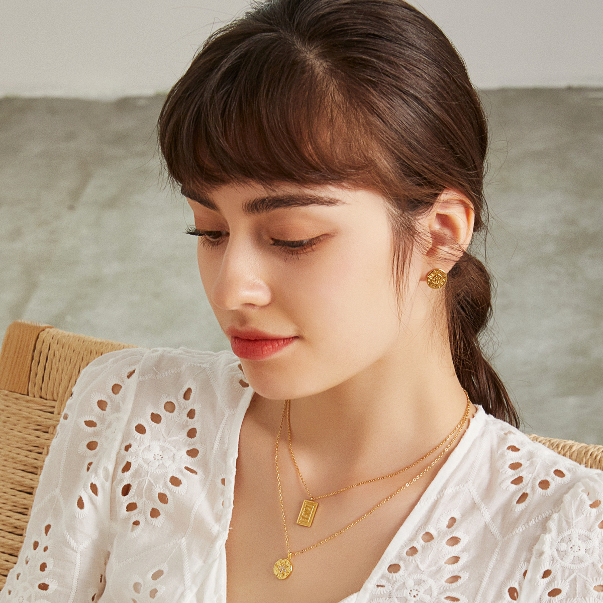 The Sun Tarot Card Necklace - Rose Gold