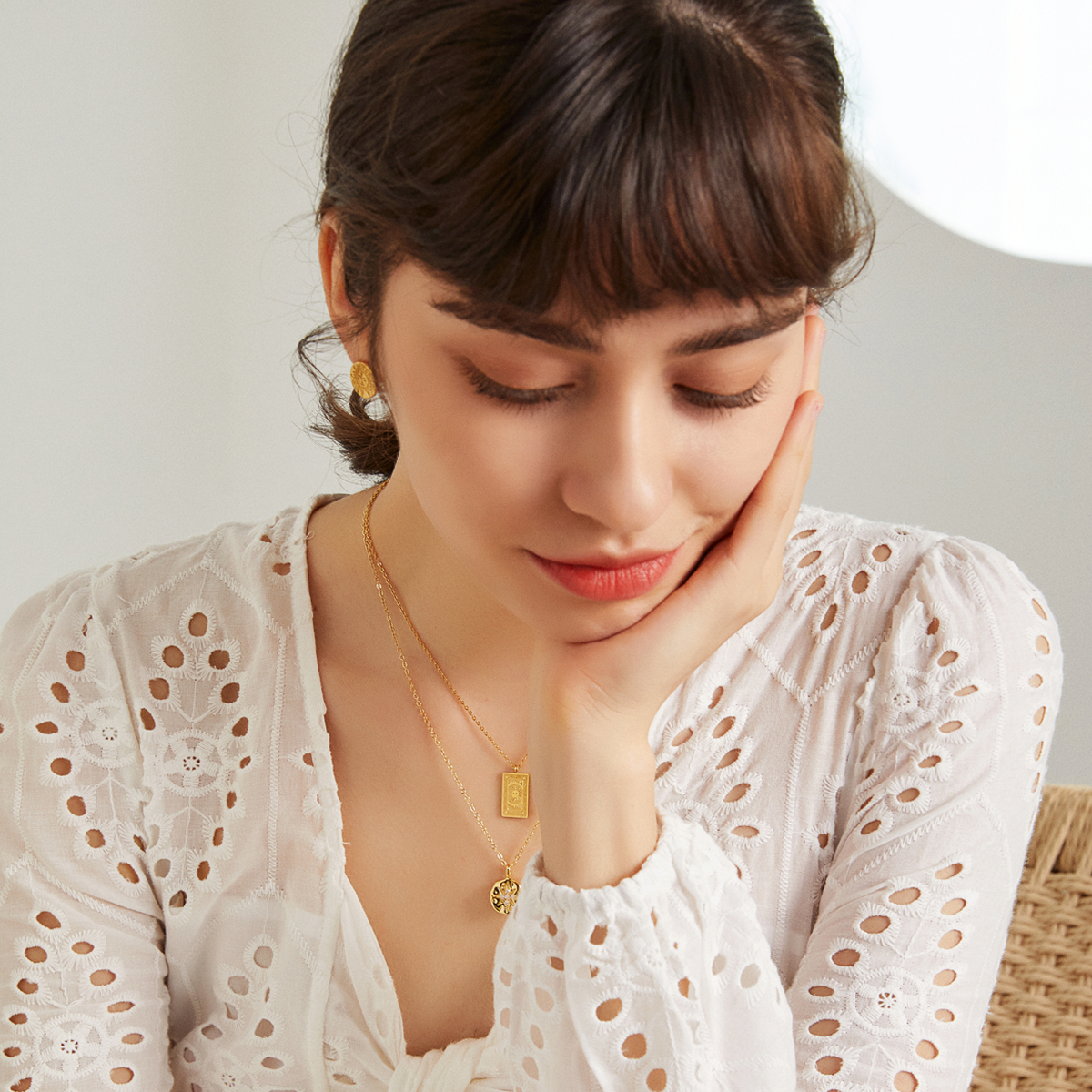 The Sun Tarot Card Necklace - Rose Gold