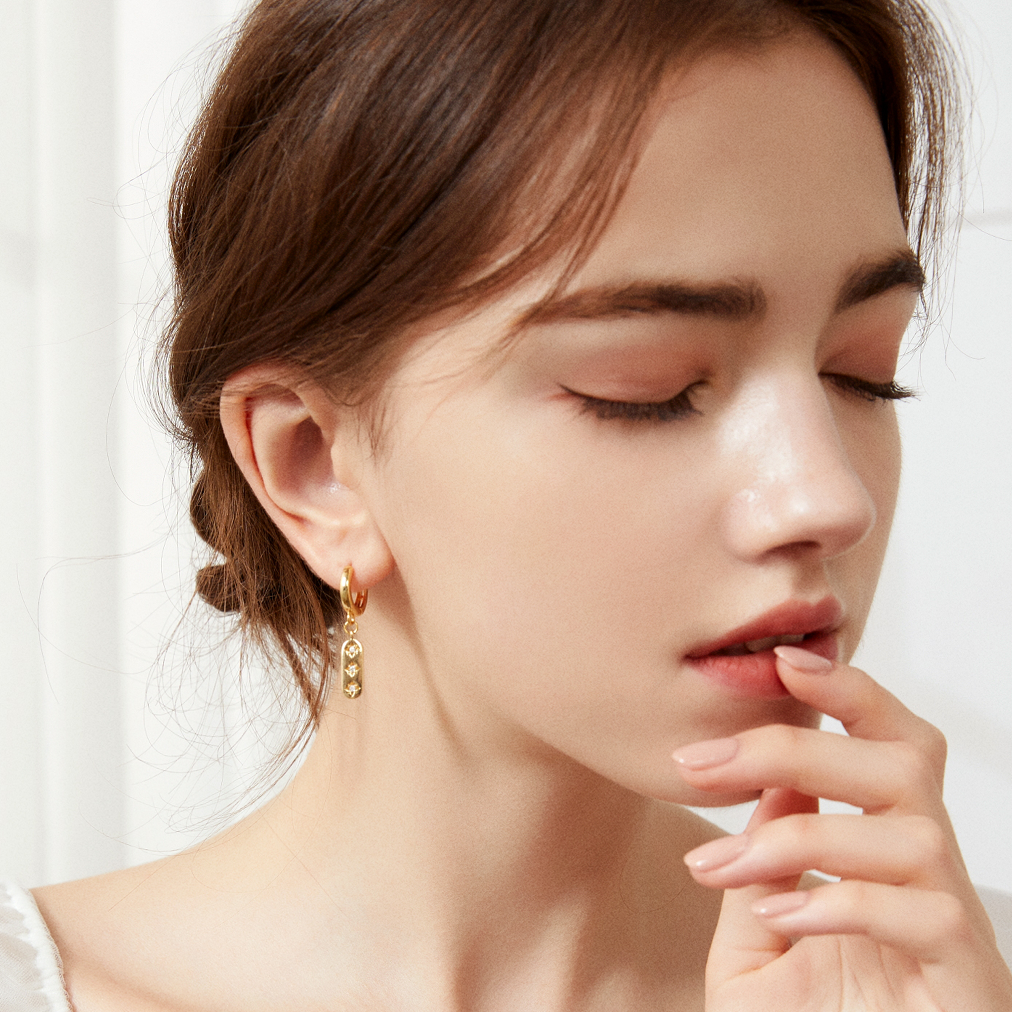 Trinity Stars Huggies - Yellow Gold