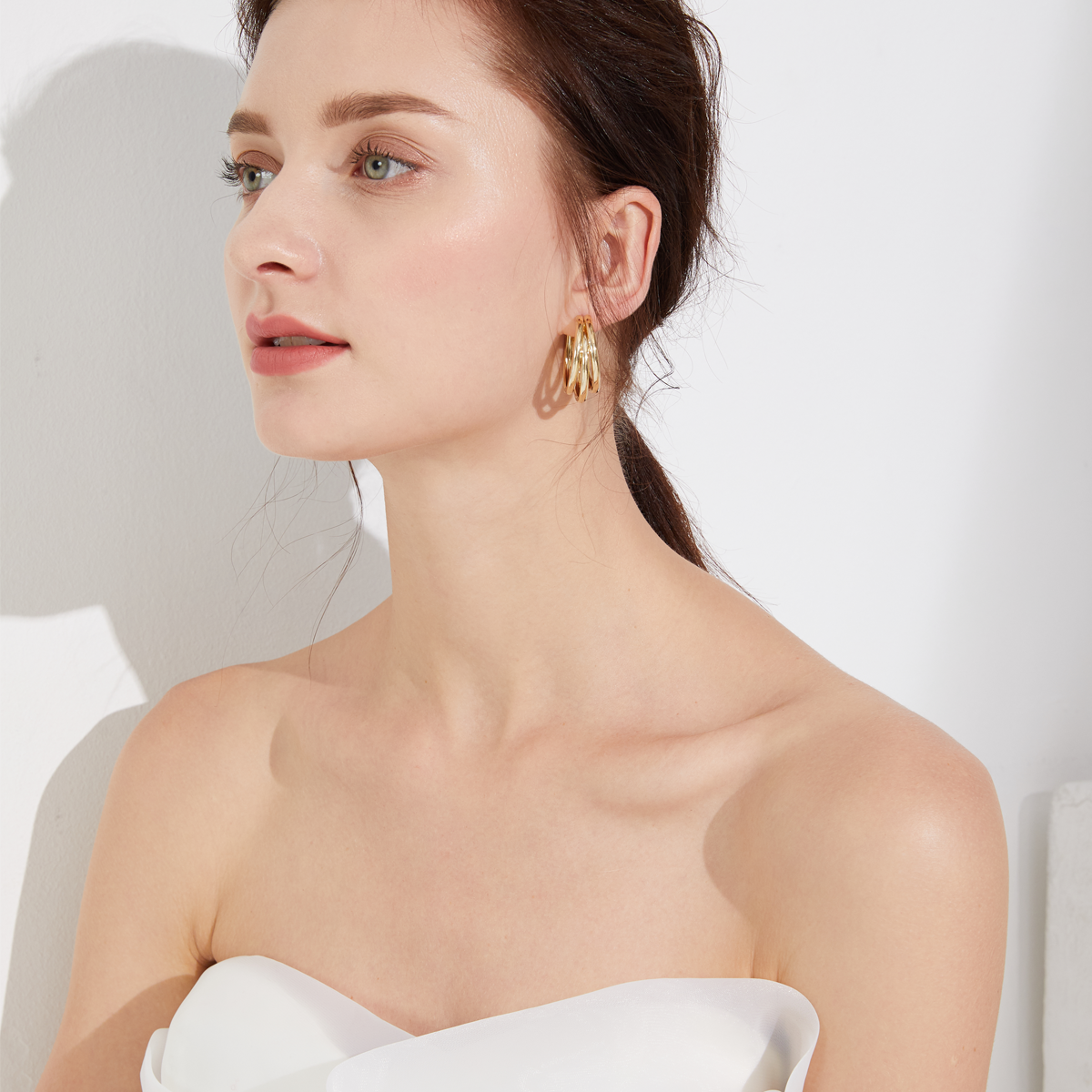 Sunset Boulevard Chunky Hoops - Yellow Gold
