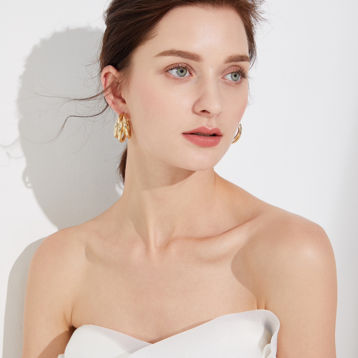 Sunset Boulevard Chunky Hoops - Yellow Gold