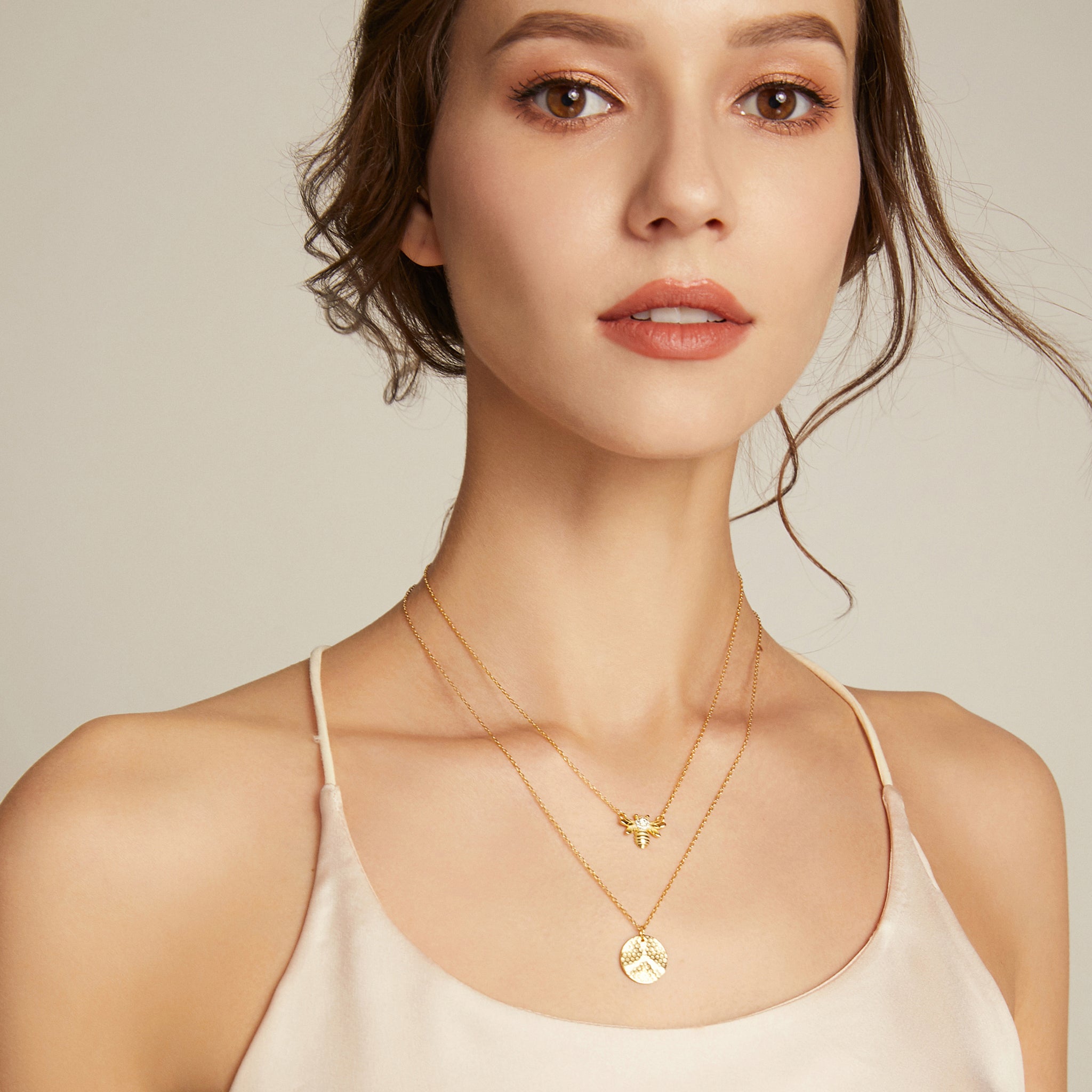 Bee Mine Necklace Set - Yellow Gold