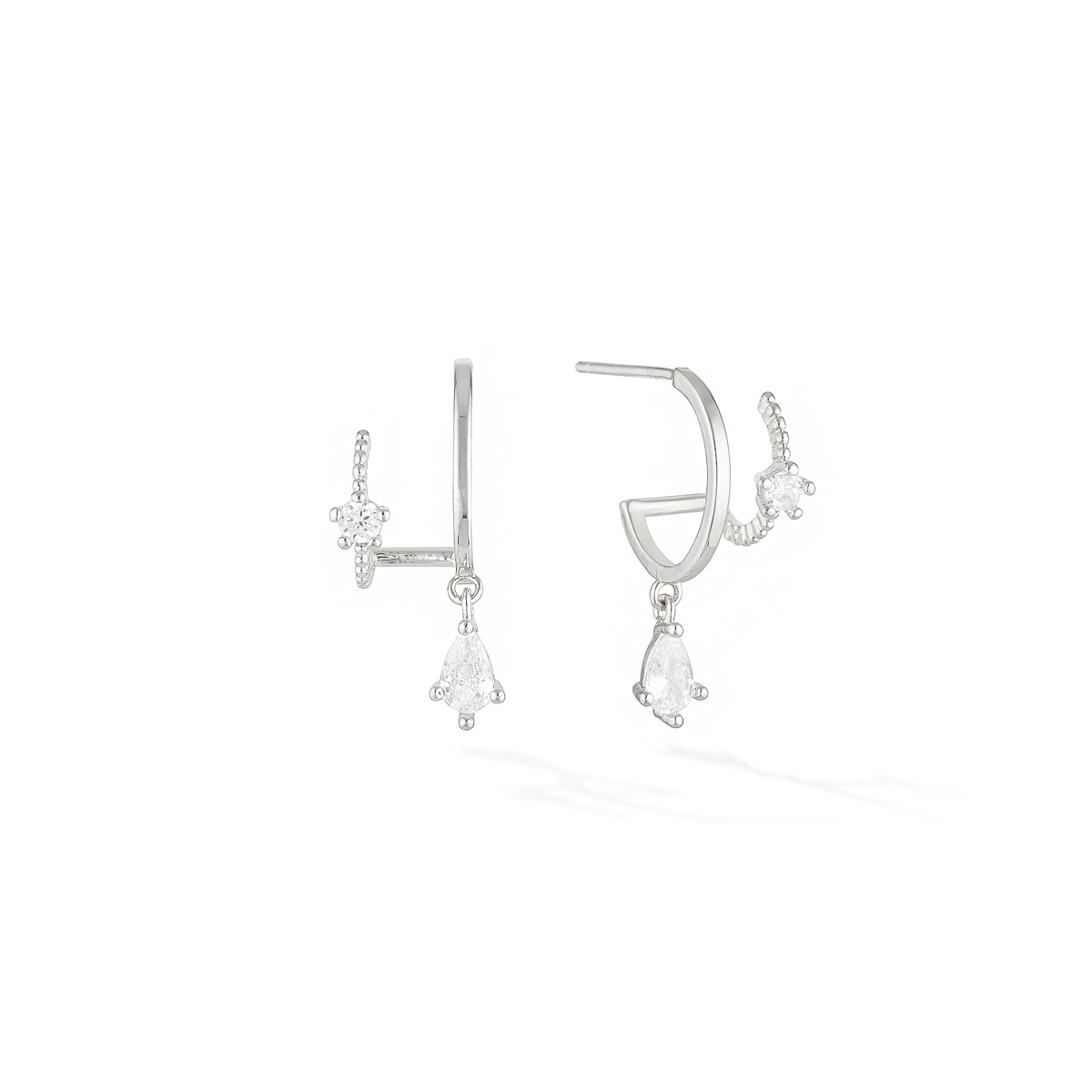 Shooting Star Earrings - Silver