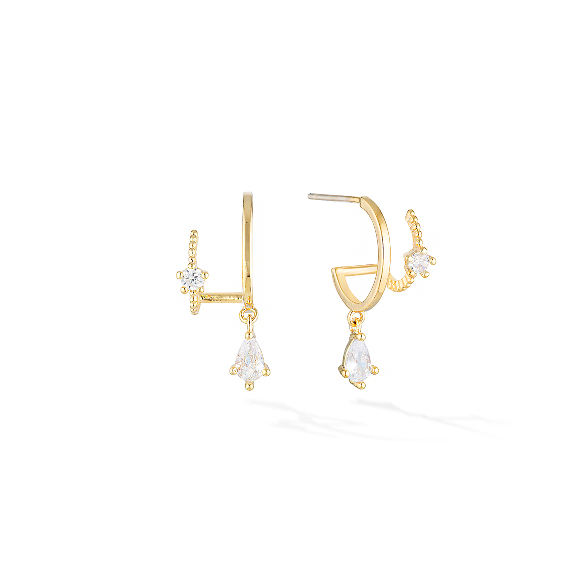 Shooting Star Earrings - Yellow Gold