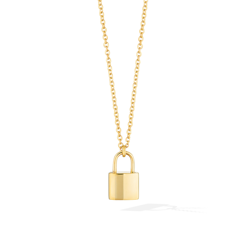 The Manor Padlock Medallion Necklace - Yellow Gold