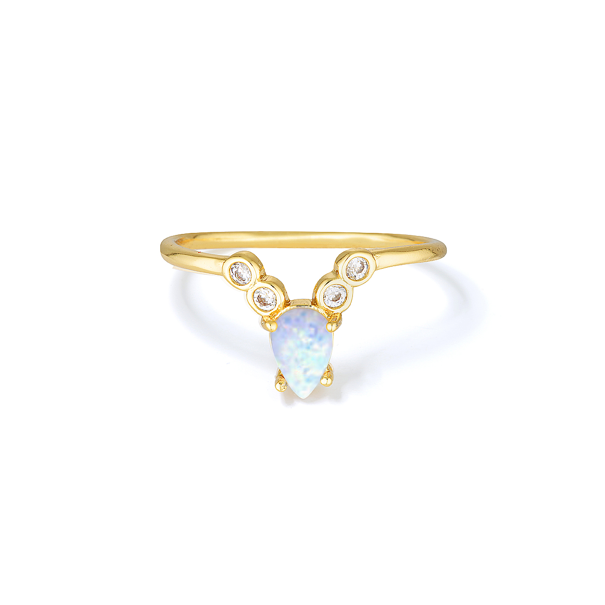 Bora Bora Seashell and Gem Ring - Yellow Gold