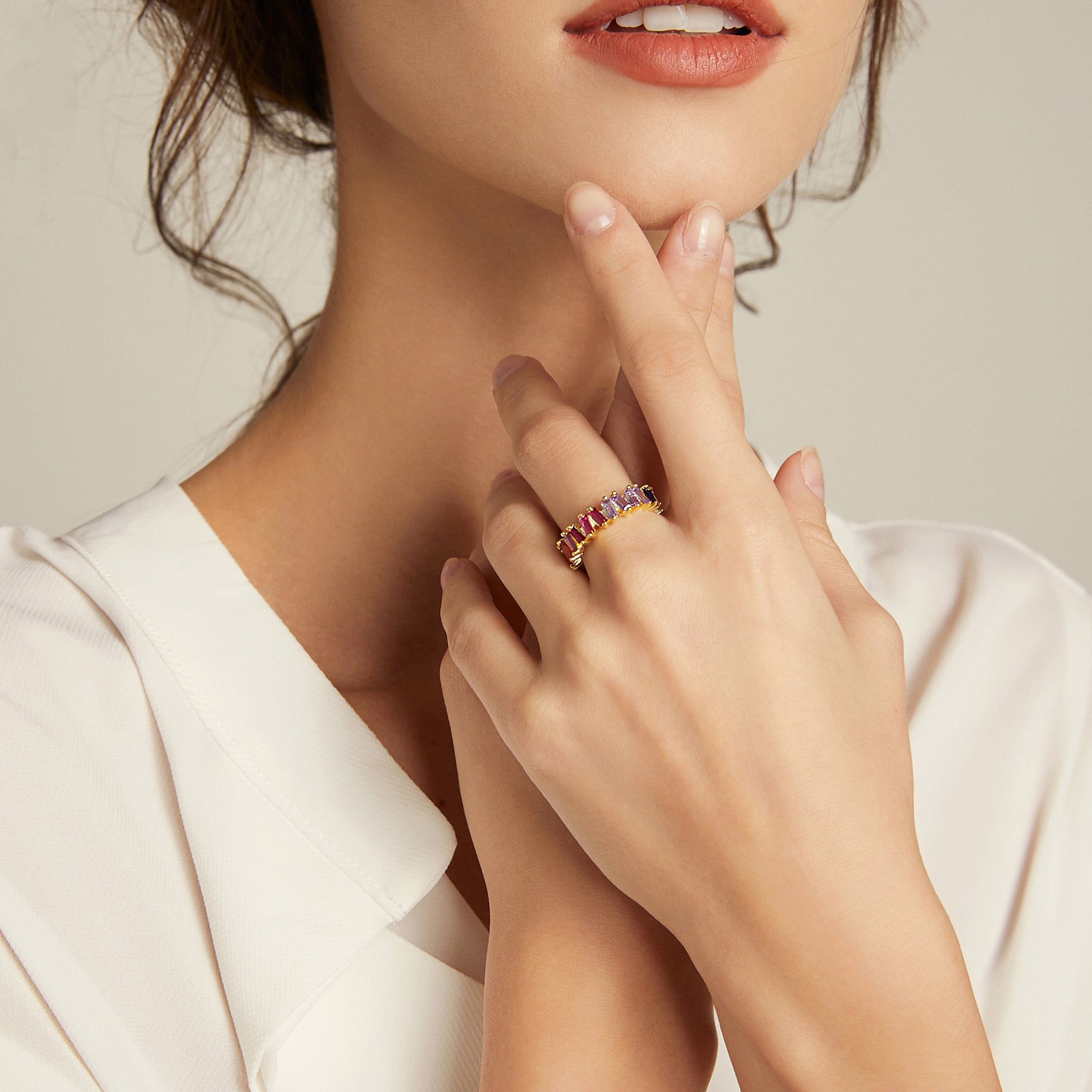 Bifröst Rainbow Eternity Ring - Yellow Gold