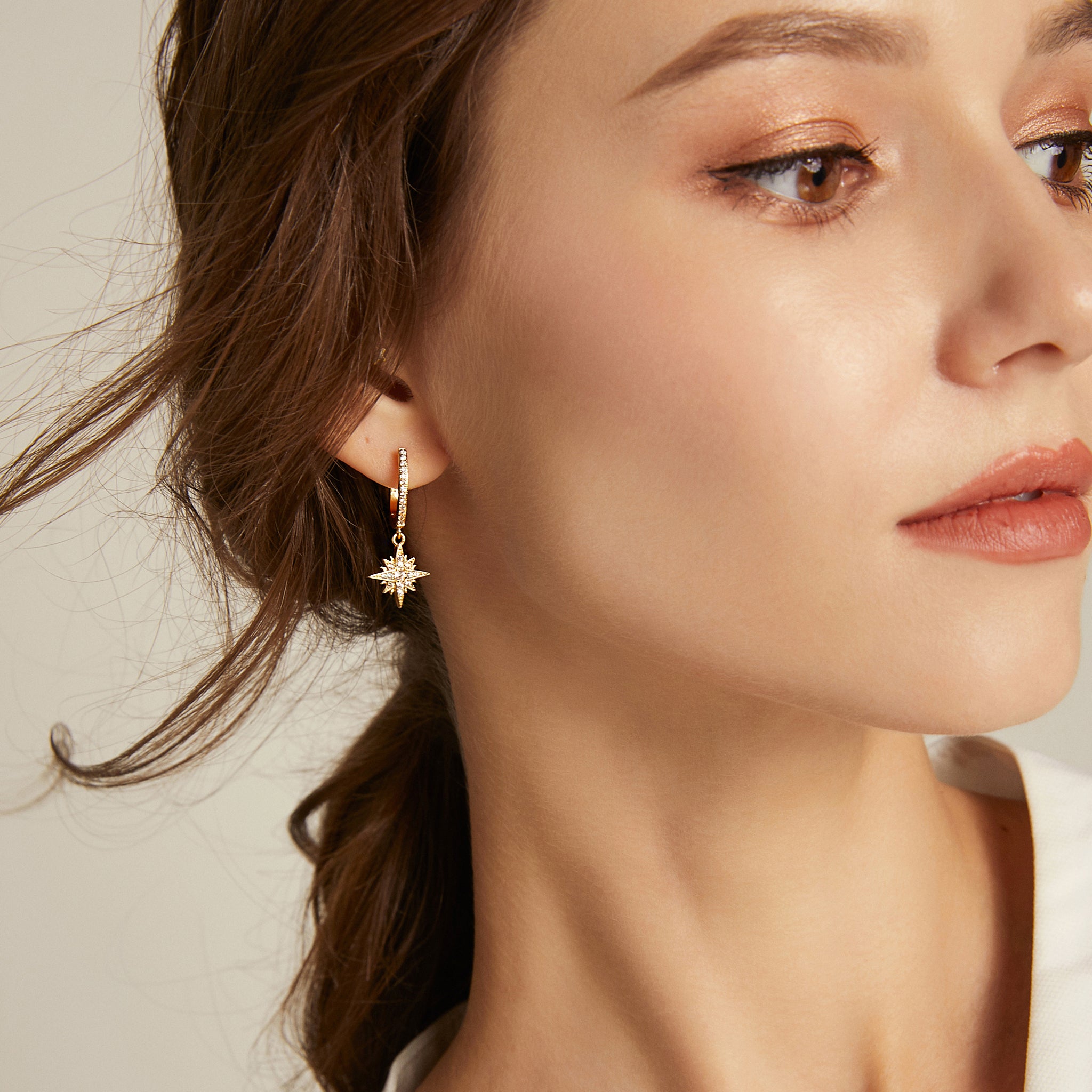 Binary Solaris Hoop Earrings - Yellow Gold